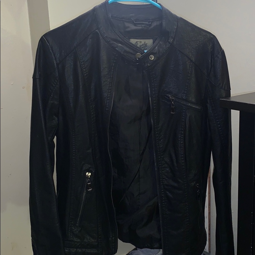 Black leather jacket